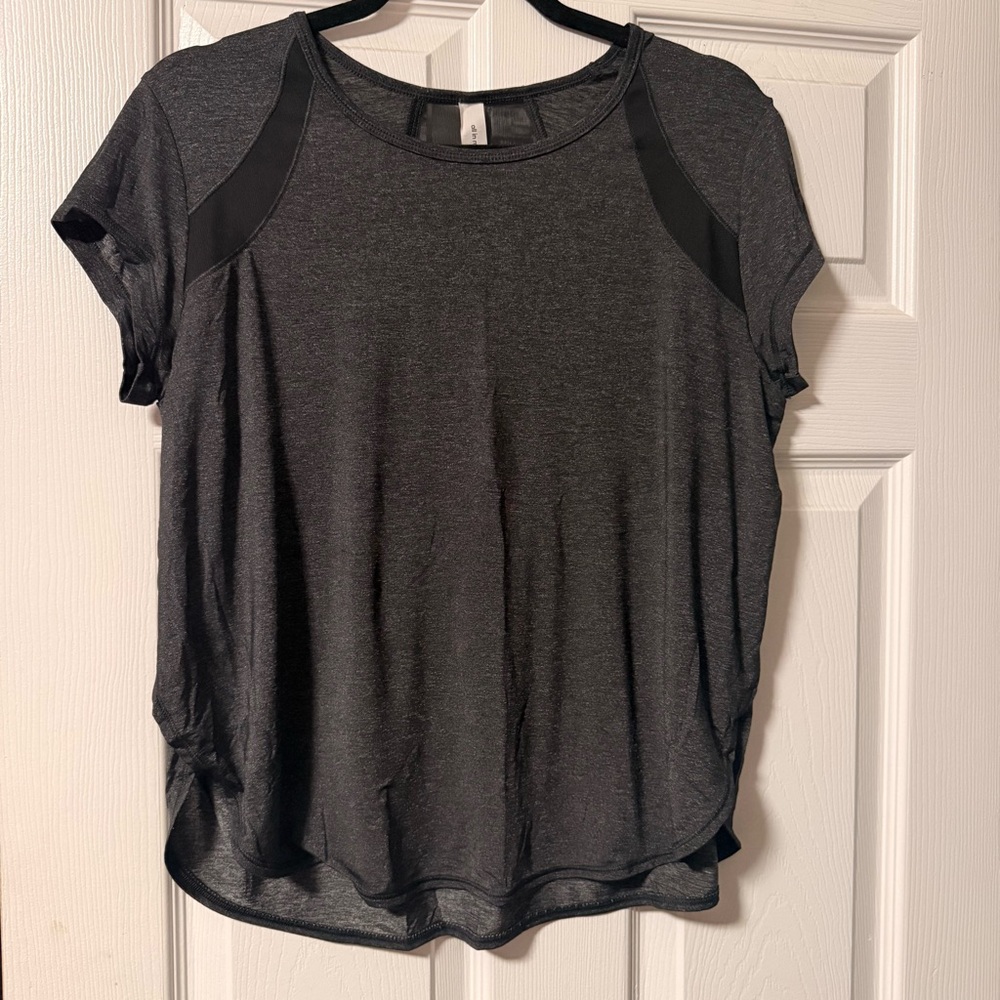 All in Motion Grey Mesh Workout Top Black Accents Size Medium Target Activewear